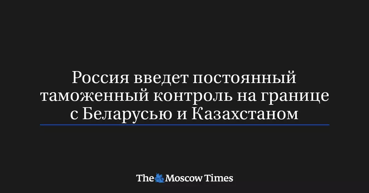 Россия введет постоянный таможенный контроль на границе с Беларусью и Казахстаном.