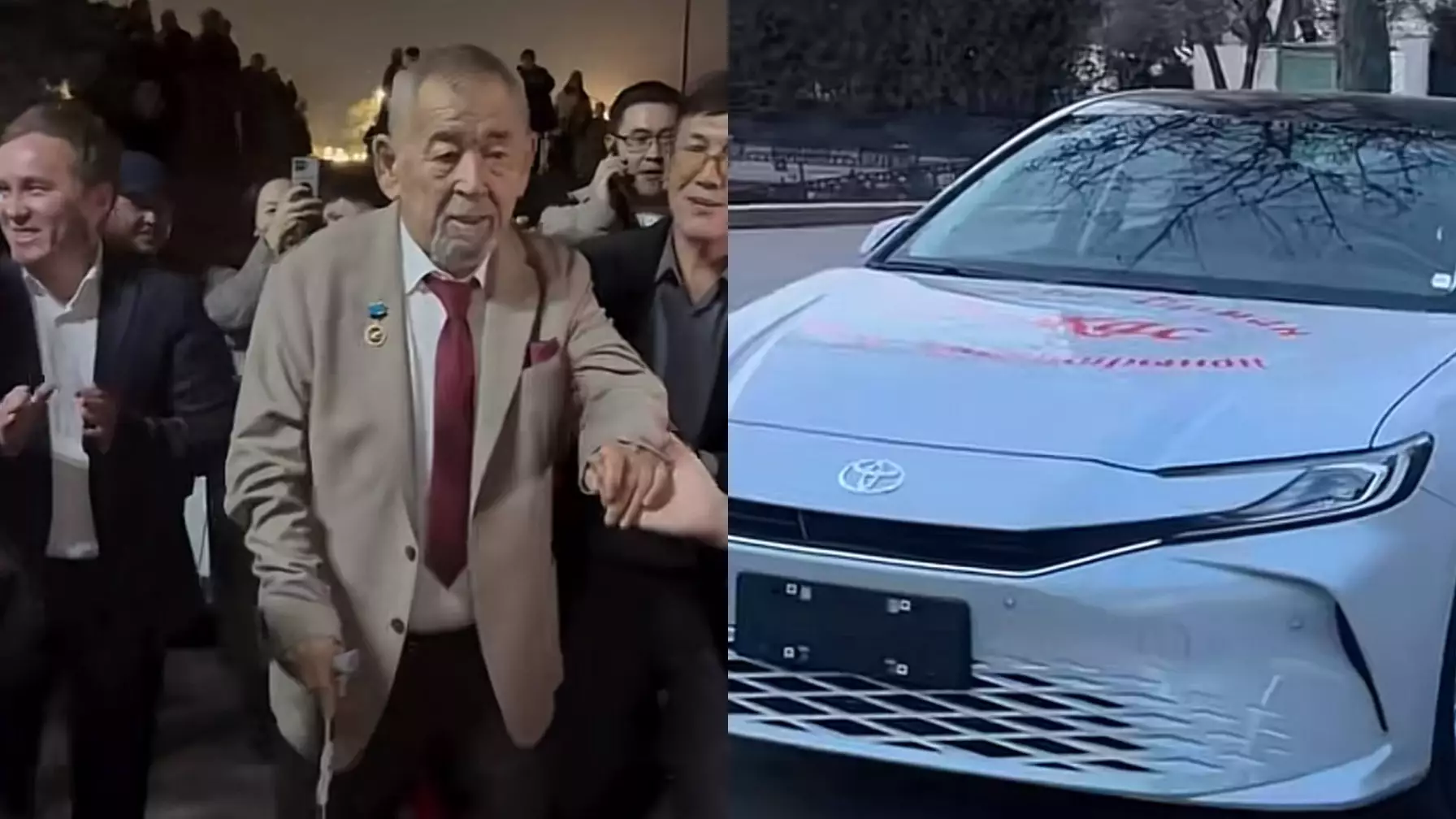 "Шәкірттігімізге сын": Айтыскерлер Жүрсін Ерманға су жаңа көлік сыйлады (ВИДЕО) 