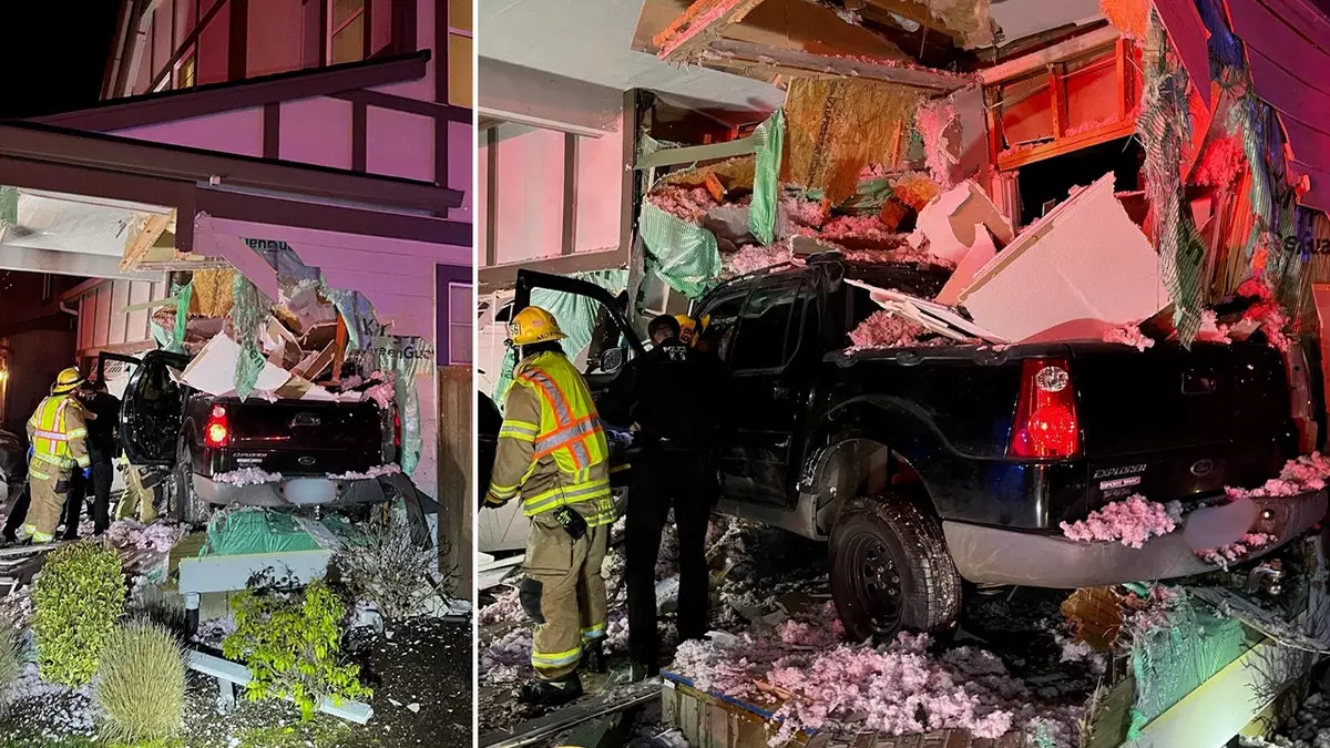 Грузовик, взлетевший на 30 метров, врезался в дом семьи в Орегоне.