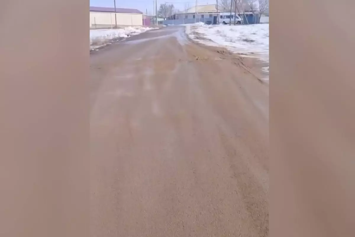 Сарыөзекте оқушылар батпақ кешіп мектепке барып жүр