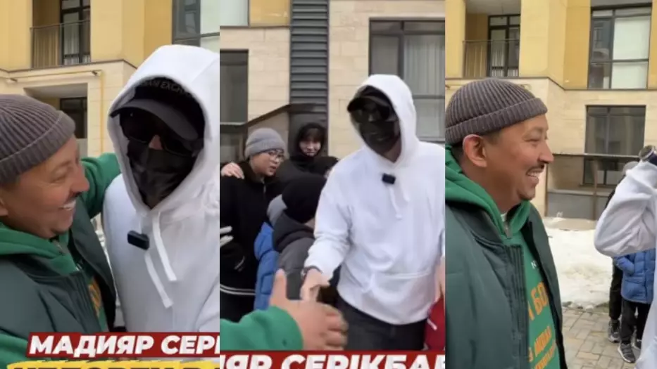 "Осы сәт туды": Мадияр Серікбай "маскадағы жігіттің" кім етін жария етті (ВИДЕО)