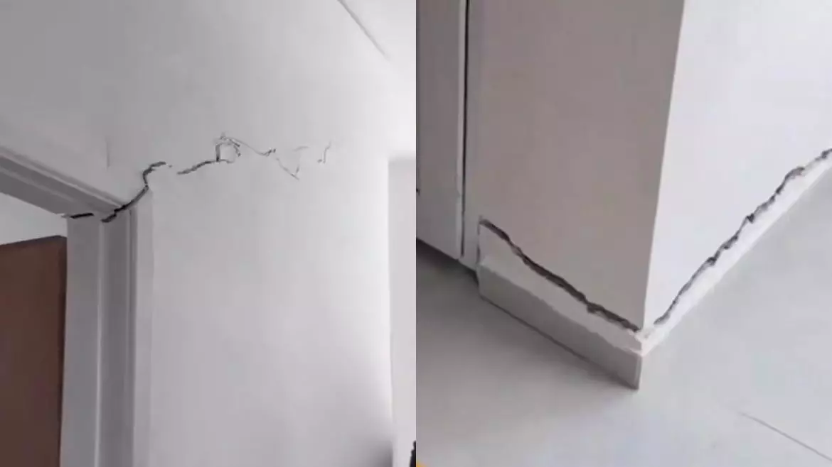 Жарты жылда жарылған әкімдік: Сайрамда жаңа ғимараттың қабырғасы сөгіле бастады