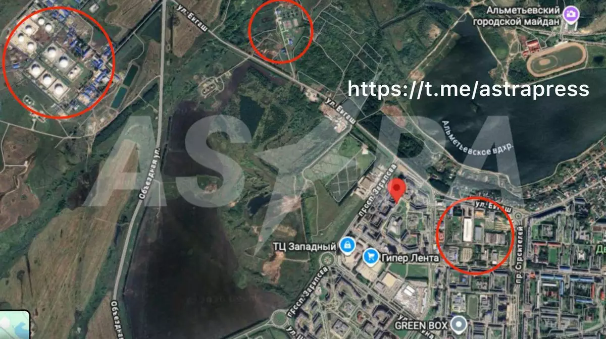 Дроны атаковали Альметьевск — под угрозой цистерны с топливом