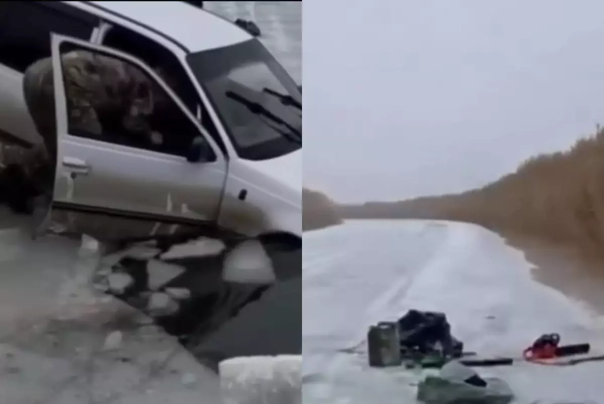 Атырауда балық аулау кезінде көлік суға батып кетті (ВИДЕО)