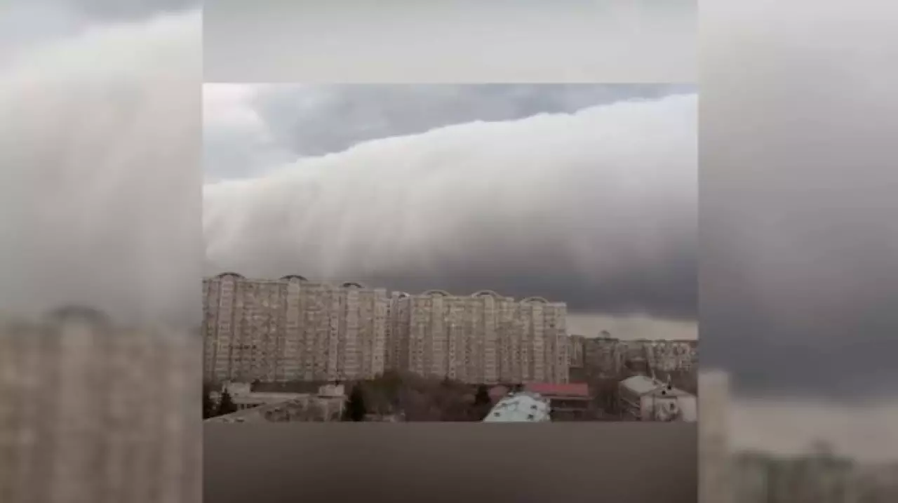 Сильный ветер временно парализовал движение в Алматы