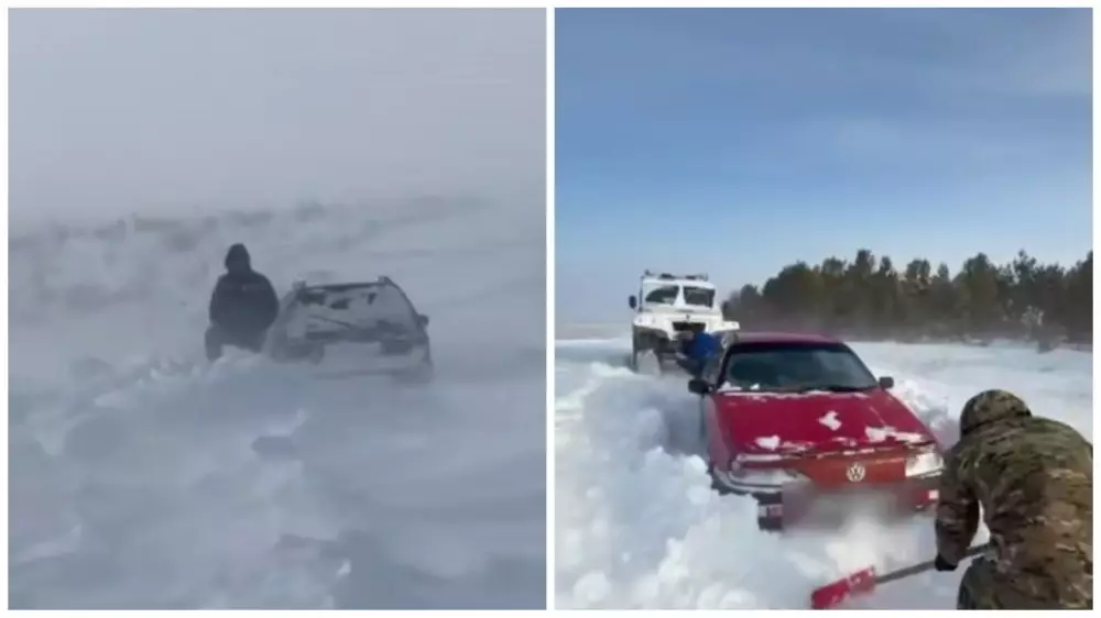 Более 20 человек эвакуировали из снежных заносов в Костанайской области