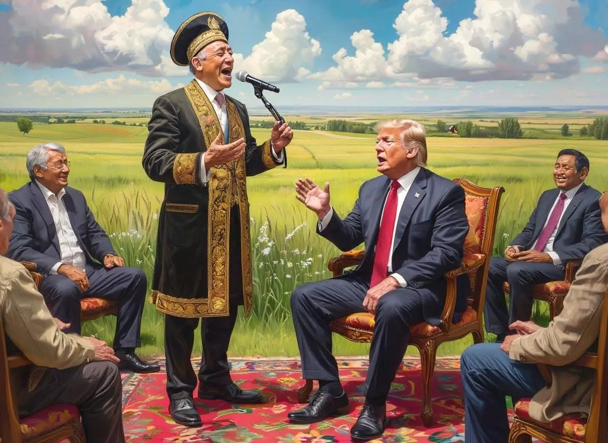 Казахстанский акын исполнил песню в честь Дональда Трампа.
