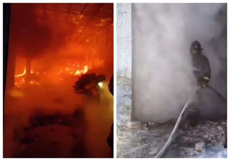 Крупный пожар произошёл на птицефабрике в Актобе