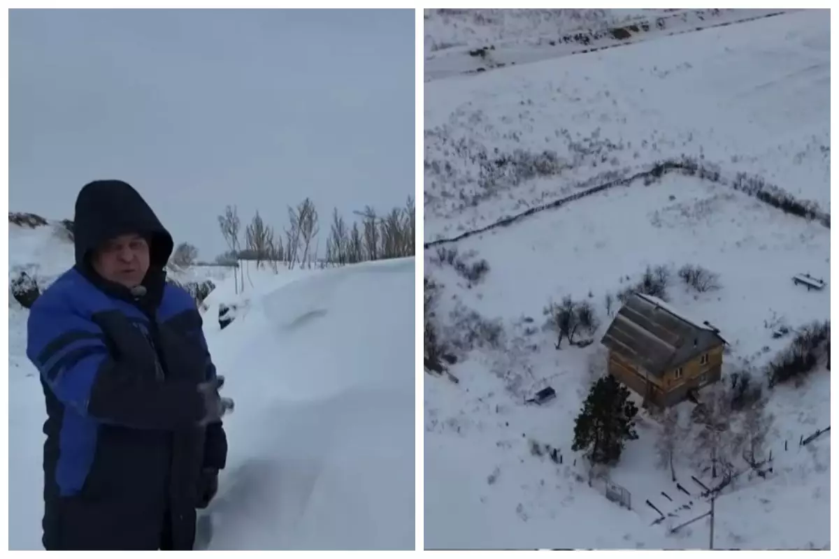 Солтүстікте жалғыз үй бөгет сыртында қалып қойған: Тұрғын биік қорғанның кесірінен үйіне кіріп-шыға алмай жүр