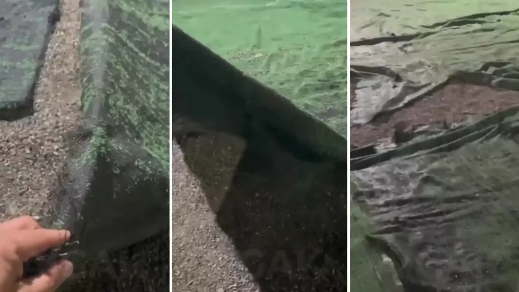 Түркістанда жөндеуден өткен футбол алаңы жарамсыз күйге түскен