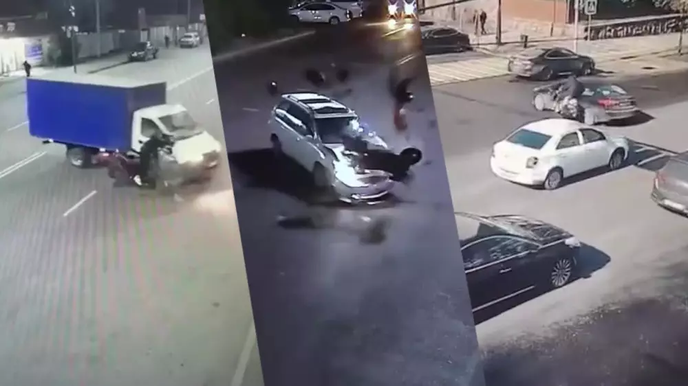Подборку видео ДТП с участием курьеров опубликовала полиция Алматы