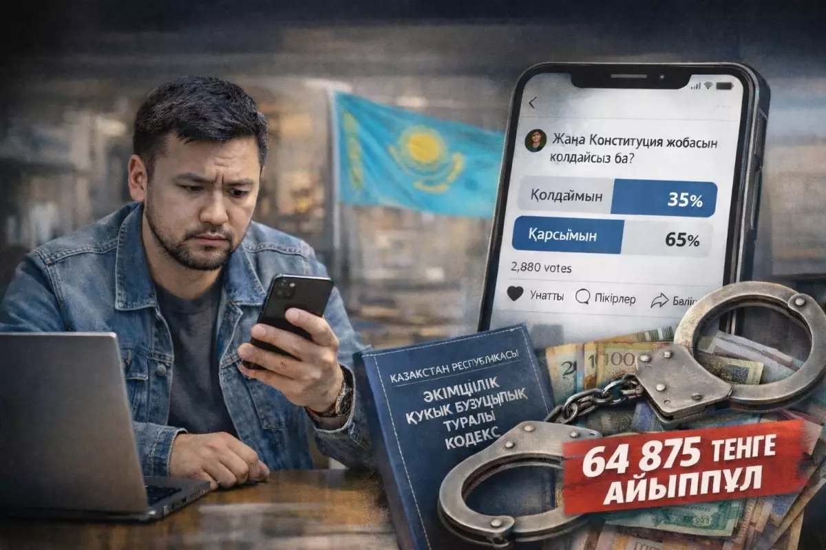 Қазақстандық ер адам референдумға қатысты сауалнама жүргізгені үшін айыппұл арқалады