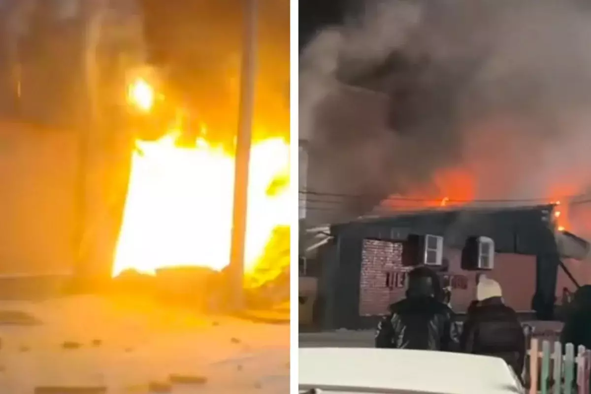 Взрыв и пожар в центре Щучинска: есть пострадавшие