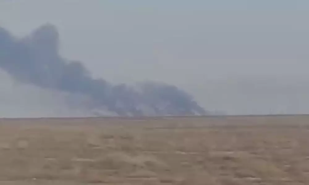 Камыш загорелся близ Атырау