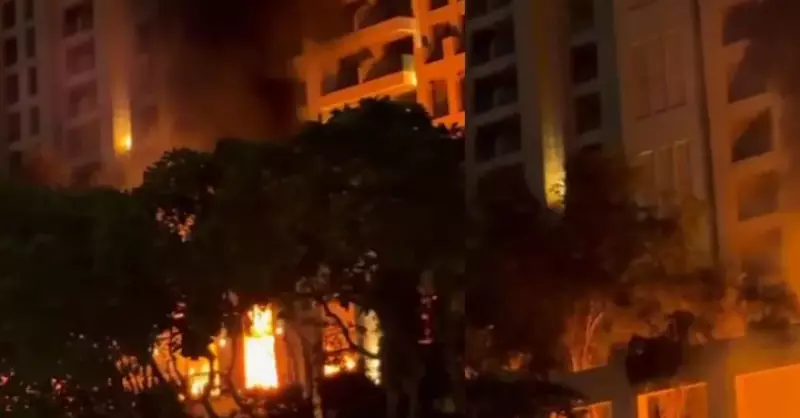 Обломки ракеты вызвали пожар в жилом районе Дубае