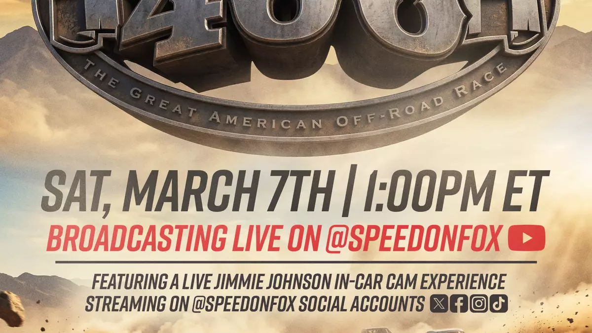 Джимми Джонсон анонсировал прямую трансляцию на FOX и камеру в салоне для гонки Mint 400.