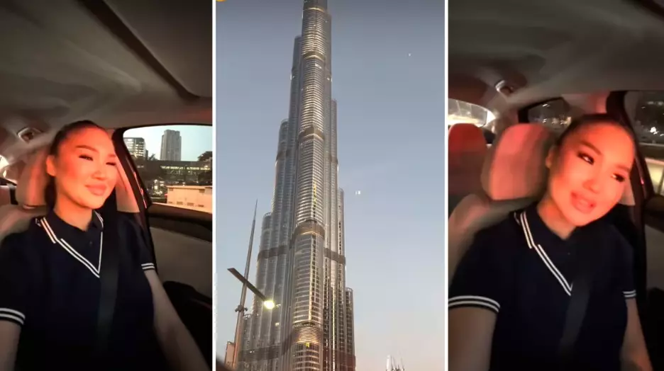 «Дауысы керемет!»: Тұрсынбек Қабатовтың қызы Дубай көшелерін шулатты (ВИДЕО)