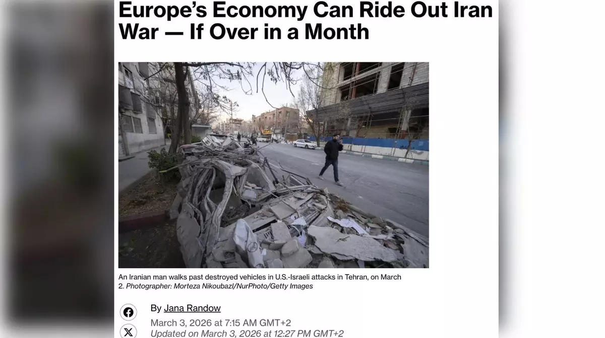 Bloomberg: Европа рискует войти в экономический кризис из-за войны на Ближнем Востоке