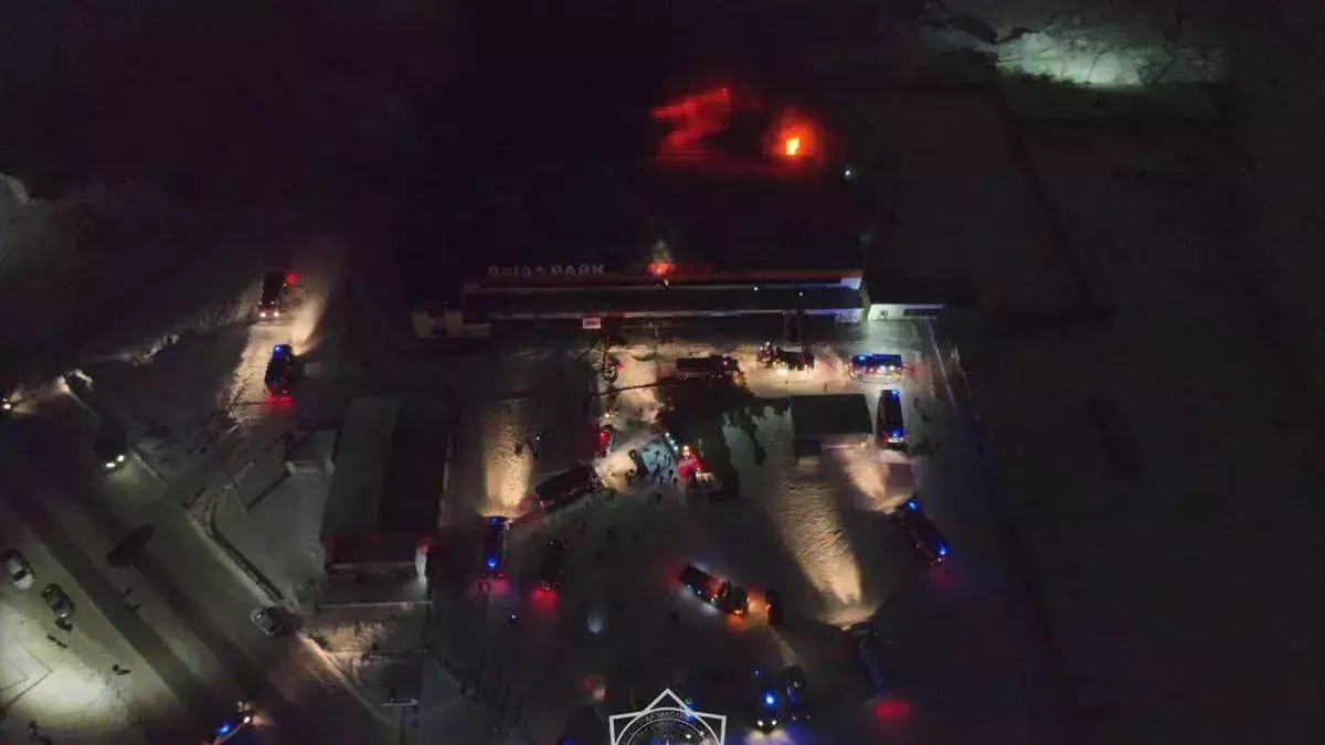 Пожар в детском развлекательном центре в Семее, Казахстан.