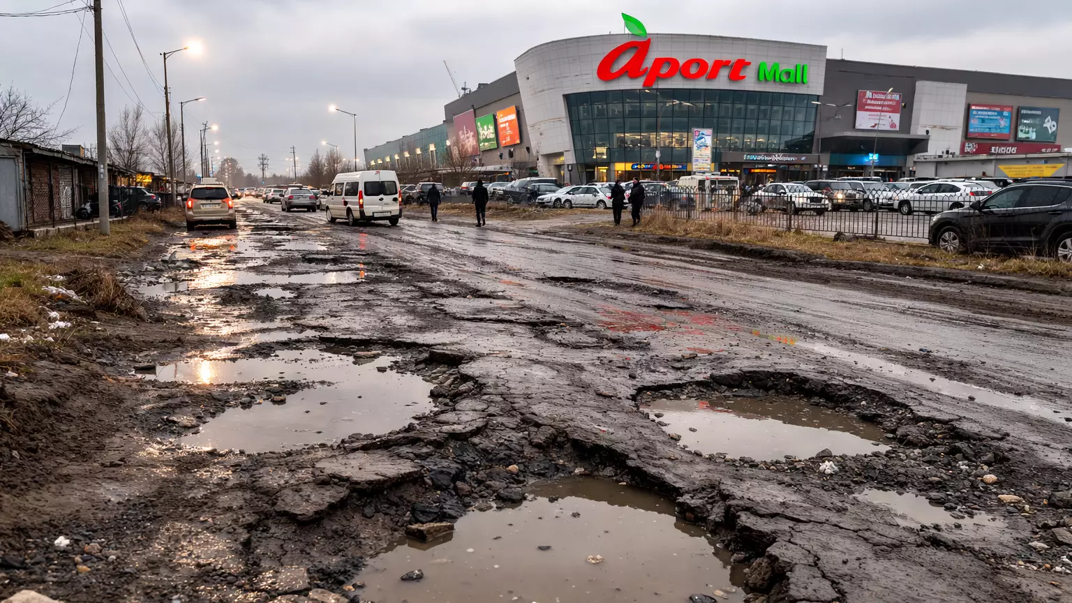 Aport Mall маңындағы жолға тұрғындар шағымданды