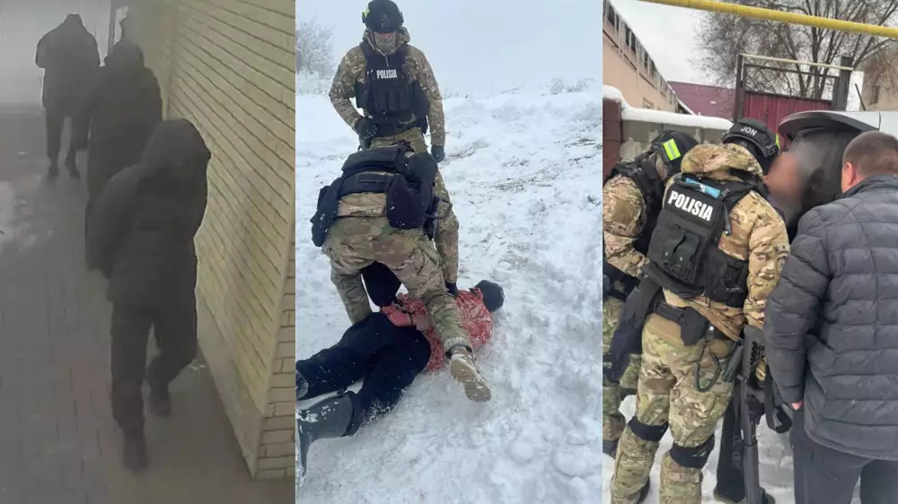 Вооружённые грабители попали на видео в Алматы