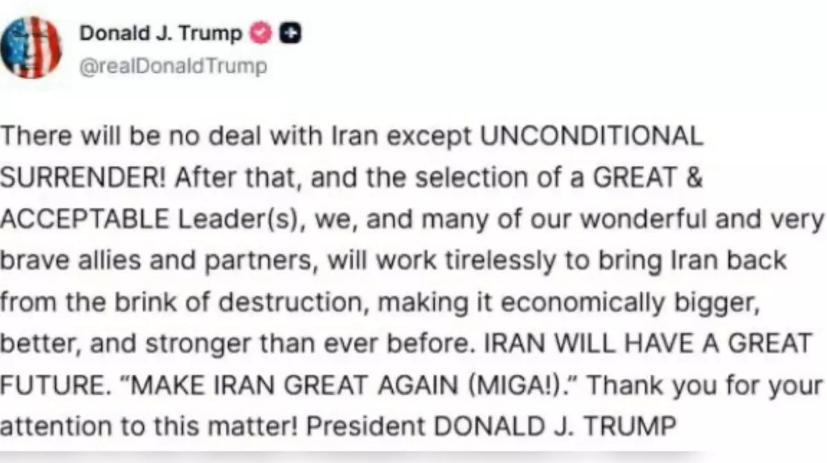 Трамп потребовал от Ирана безоговорочной капитуляции