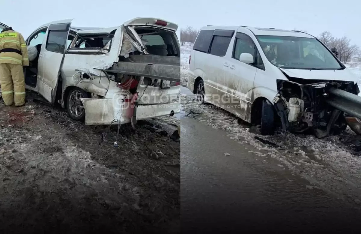 Отбойник насквозь «прошил» салон авто в Актюбинской области