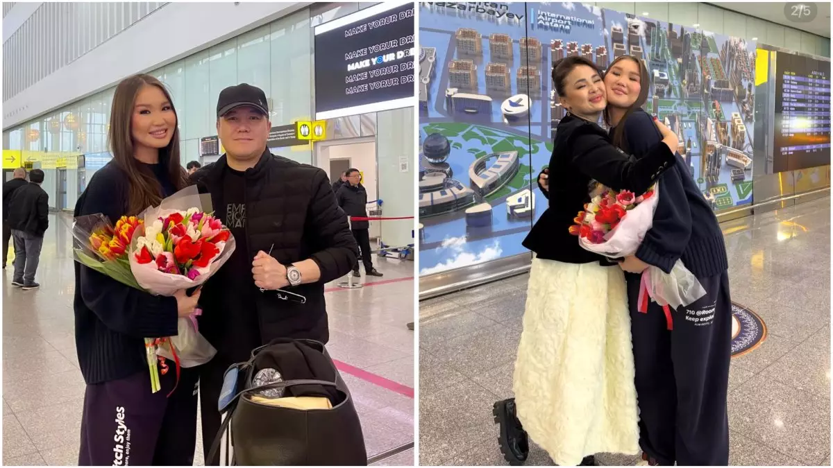 «Қуанышымды жеткізе алмай тұрмын»: Тұрсынбек пен Мөлдір үлкен қыздарын Дубайдан күтіп алды (ВИДЕО)