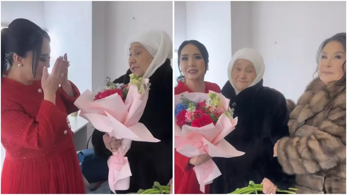 «Құдайдан тілеп алған қызыңа»: Димаштың әжесі Қарақат Әбілдинаның қызына сыйлық тарту етті (ВИДЕО)