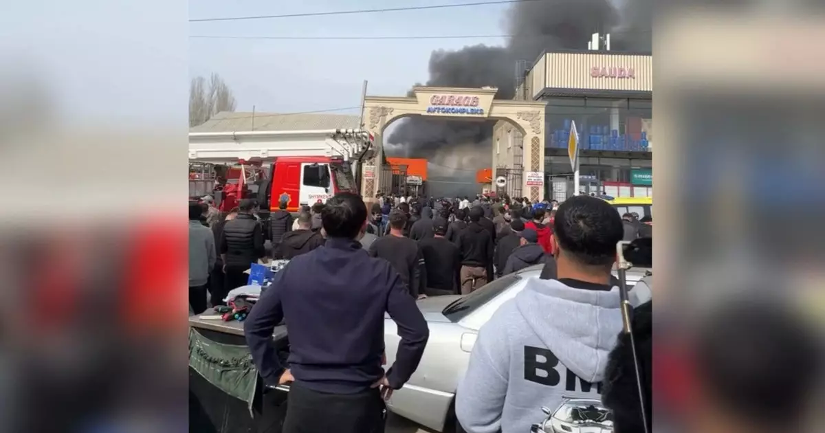  Шымкентте автокөлік жөндеу ғимаратынан өрт шықты 