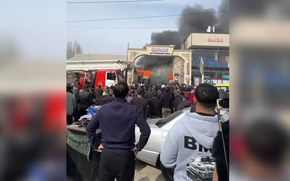 Повышенный ранг вызова: СТО вспыхнуло в Шымкенте (видео) - новости на Lada.kz 08.03.2026