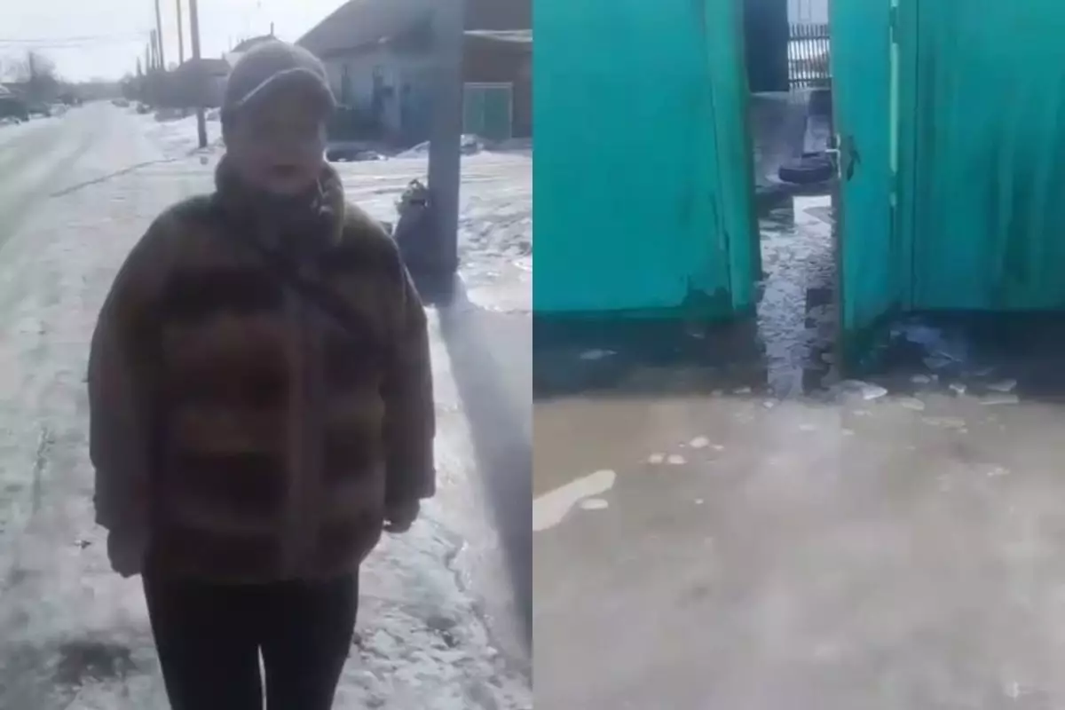 Семейде жаңа асфальттың кесірінен үйлерді су басты