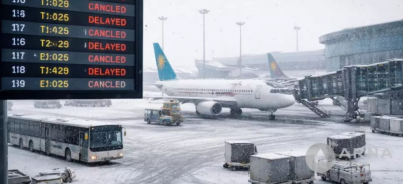 Астана әуежайында бірнеше рейс кешігіп, кейбірі тоқтатылды