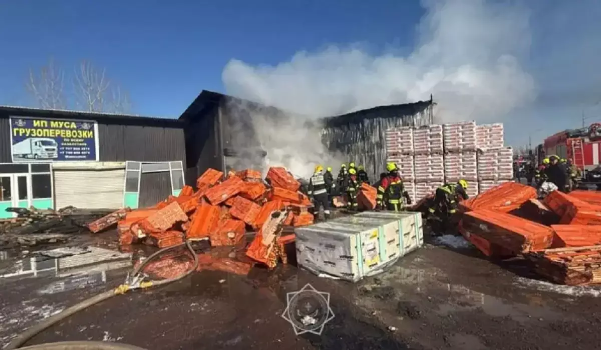 Алматыда барахолка базарындағы қоймадан ірі өрт шықты