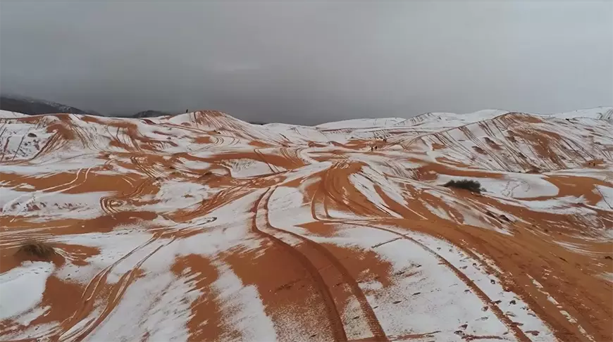 Сахара шөлінде қар жауды