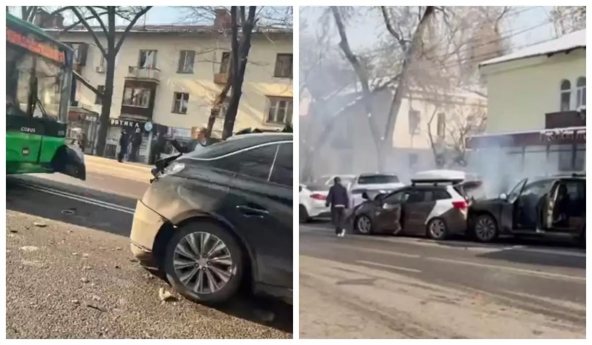 Алматыда автобусының қатысуымен ірі жол апаты болды (видео)