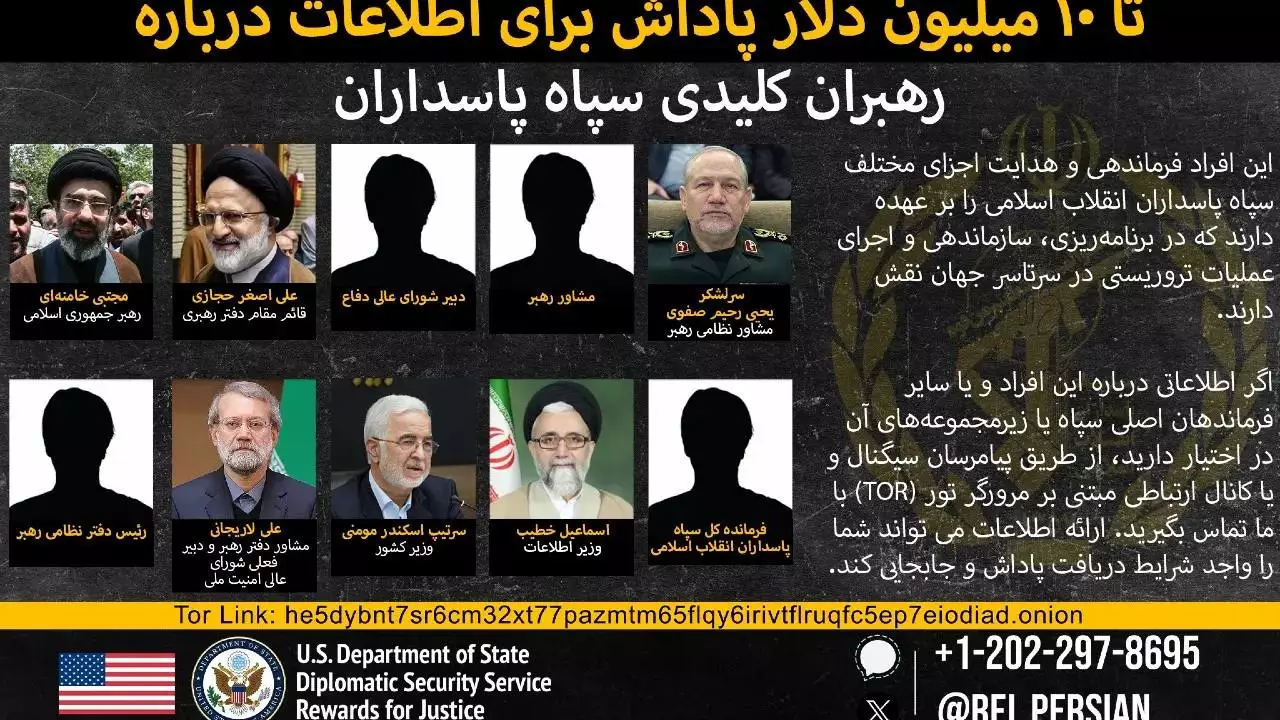 АҚШ Иранның болашақ лидері үшін 10 млн доллар сыйақы жариялады