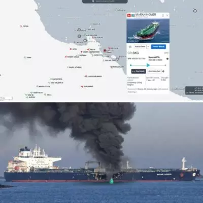 Украинский безэкипажный катер – камикадзе сегодня атаковал греческий нефтяной танкер Maran Homer в Чёрном море