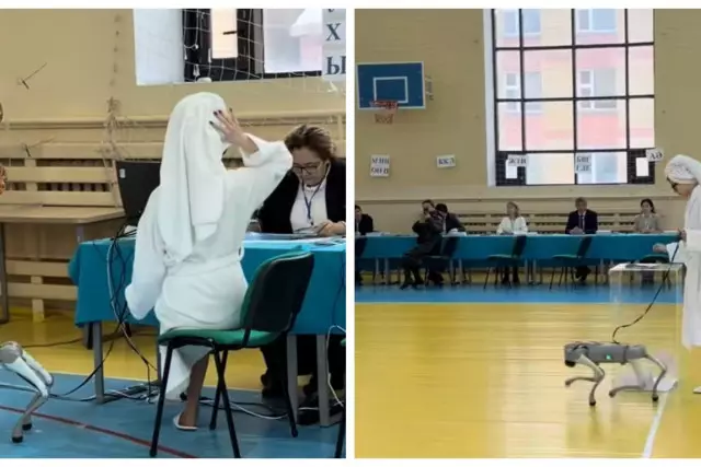 Астаналық ару душтан шыққан бетте референдумда дауыс берген (ВИДЕО)