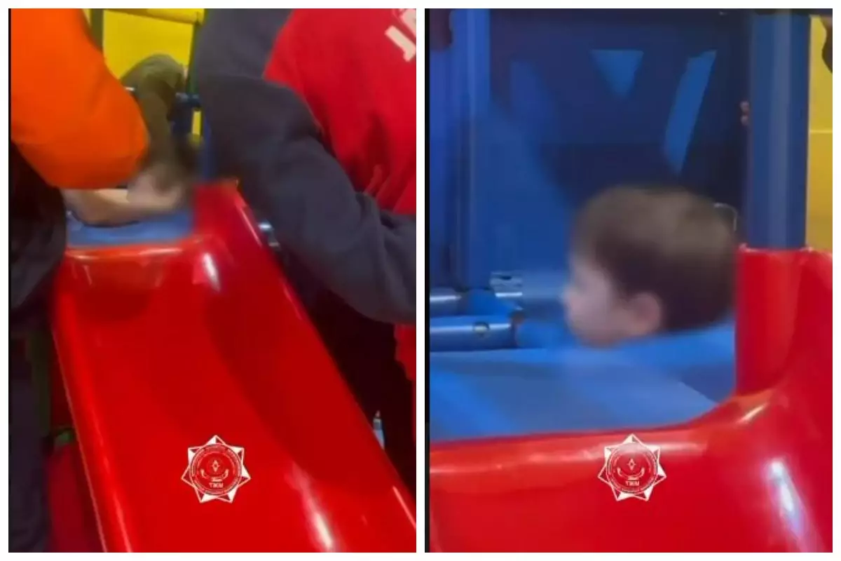 Астанада 3 жасар баланың басы ойын алаңындағы сырғанаққа қысылып қалған