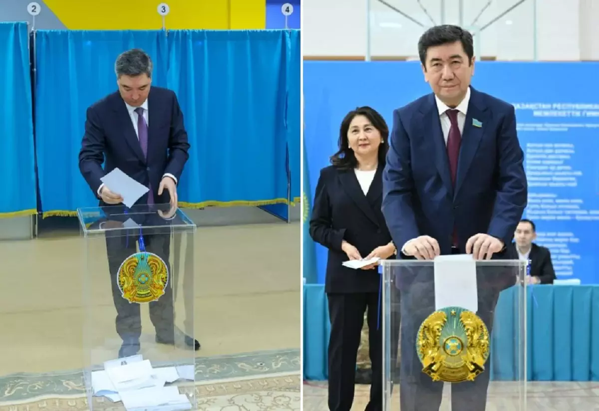 Олжас Бектенов пен Ерлан Қошанов республикалық референдумда дауыс берді