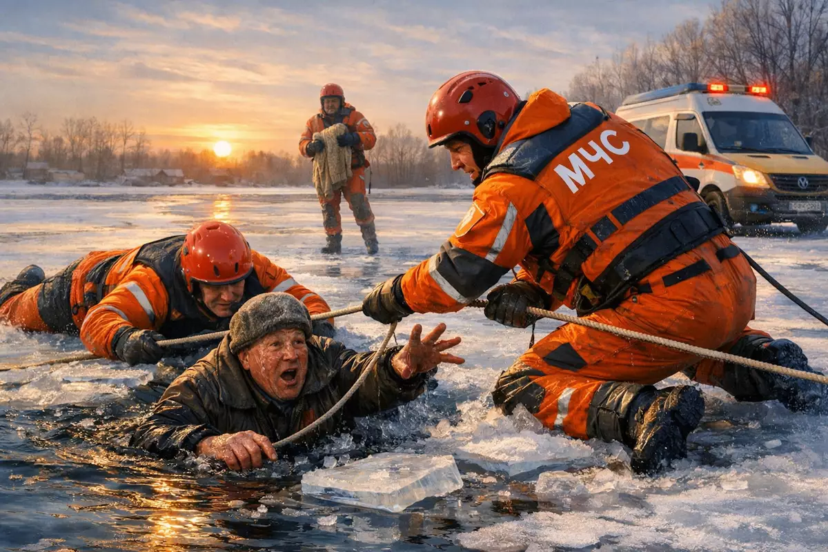 В Атырауской области мужчина провалился под лед на озере