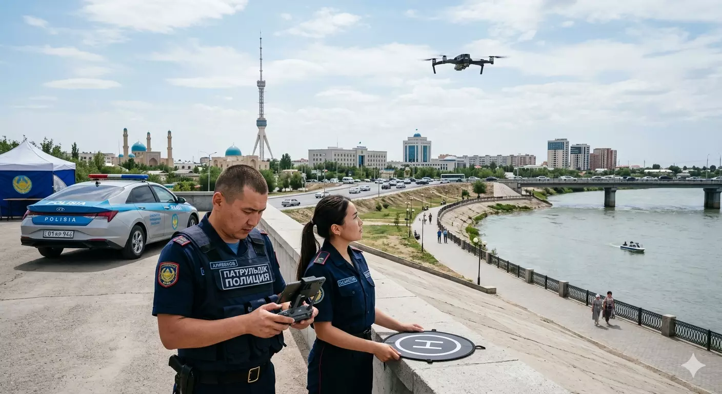 Қызылорда полициясы қоғамдық қауіпсіздікті қамтамасыз етуде дрондарды қолдана бастады