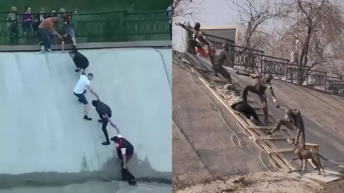 Итті құтқарған алматылықтарға арнап мүсін орнатылды (видео)