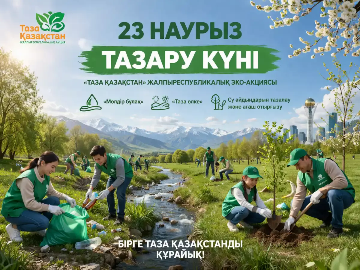 «Таза Қазақстан» акциясы: Наурызда аумақтарды бірге тазалайық