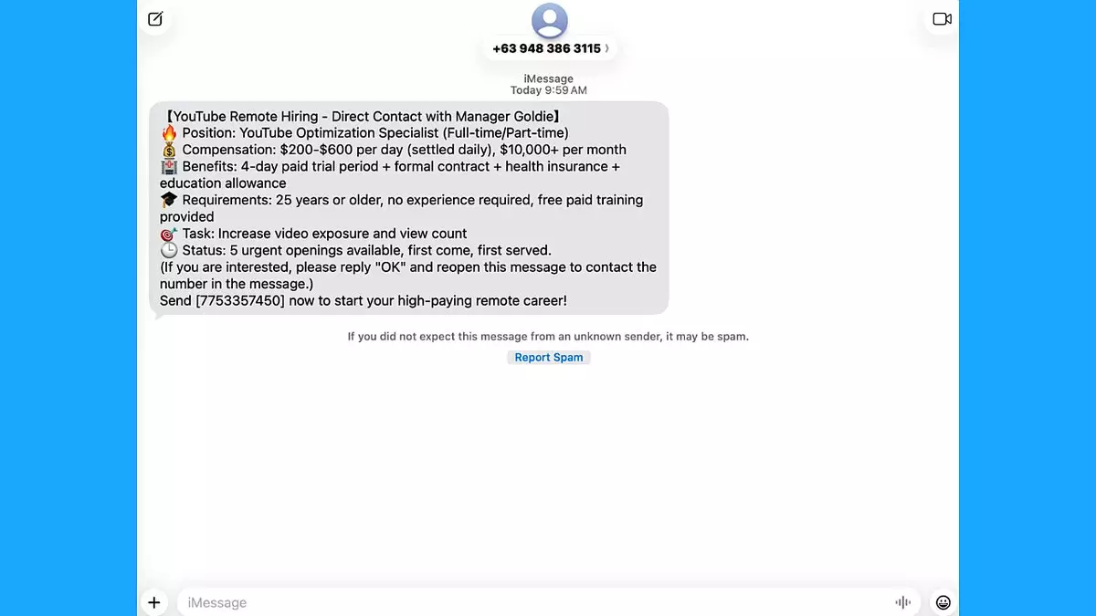 Текст о мошенничестве с вакансиями на YouTube: как быстро его распознать.