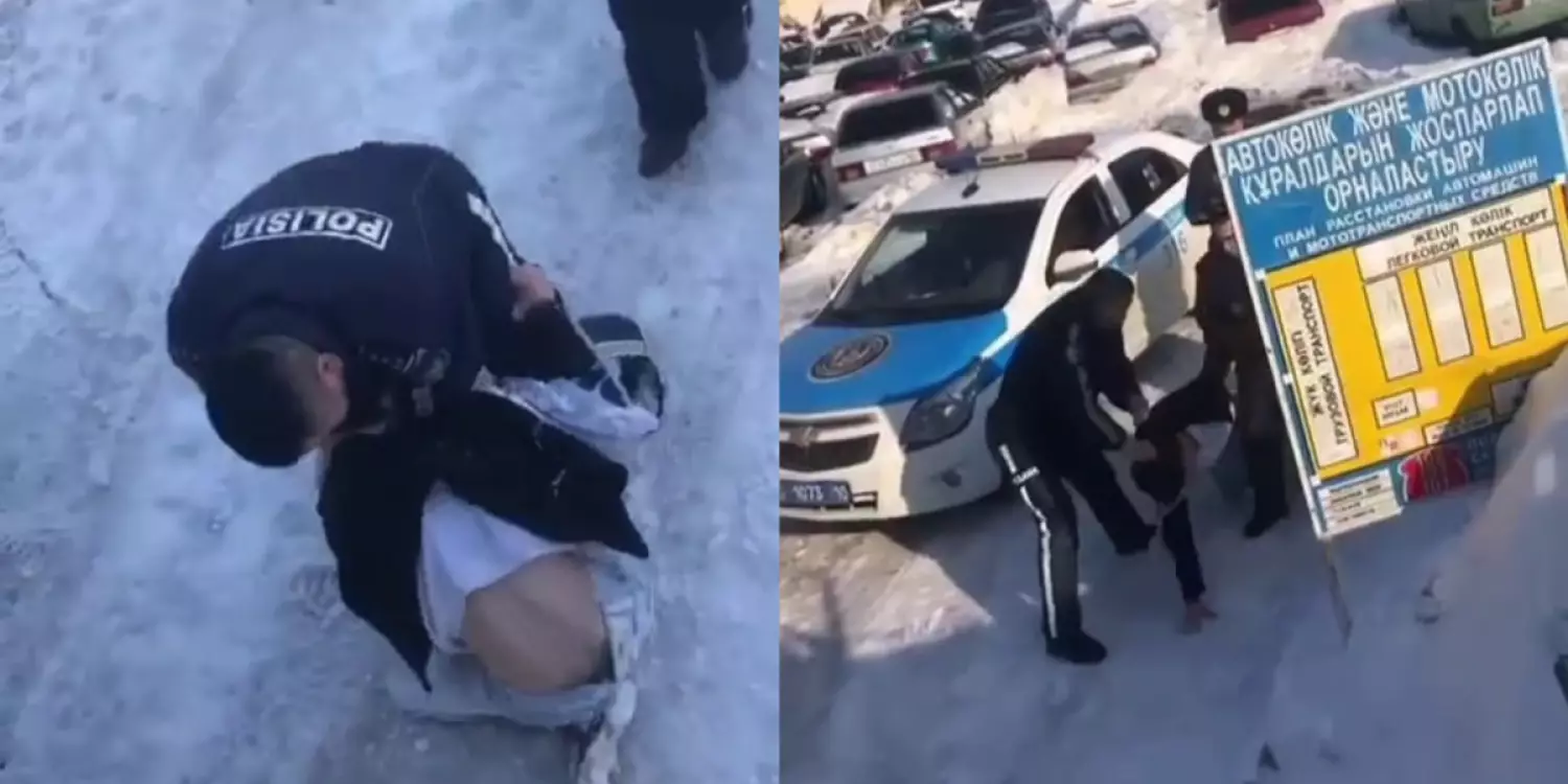 Рудныйдағы оқиға: Полиция мен жасөспірім арасындағы жанжал видеоға түсіп қалды