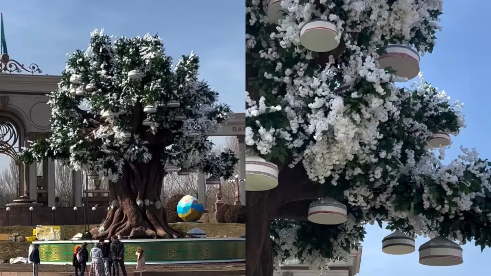 “Древо счастья“: необычный арт-объект появился в Алматы