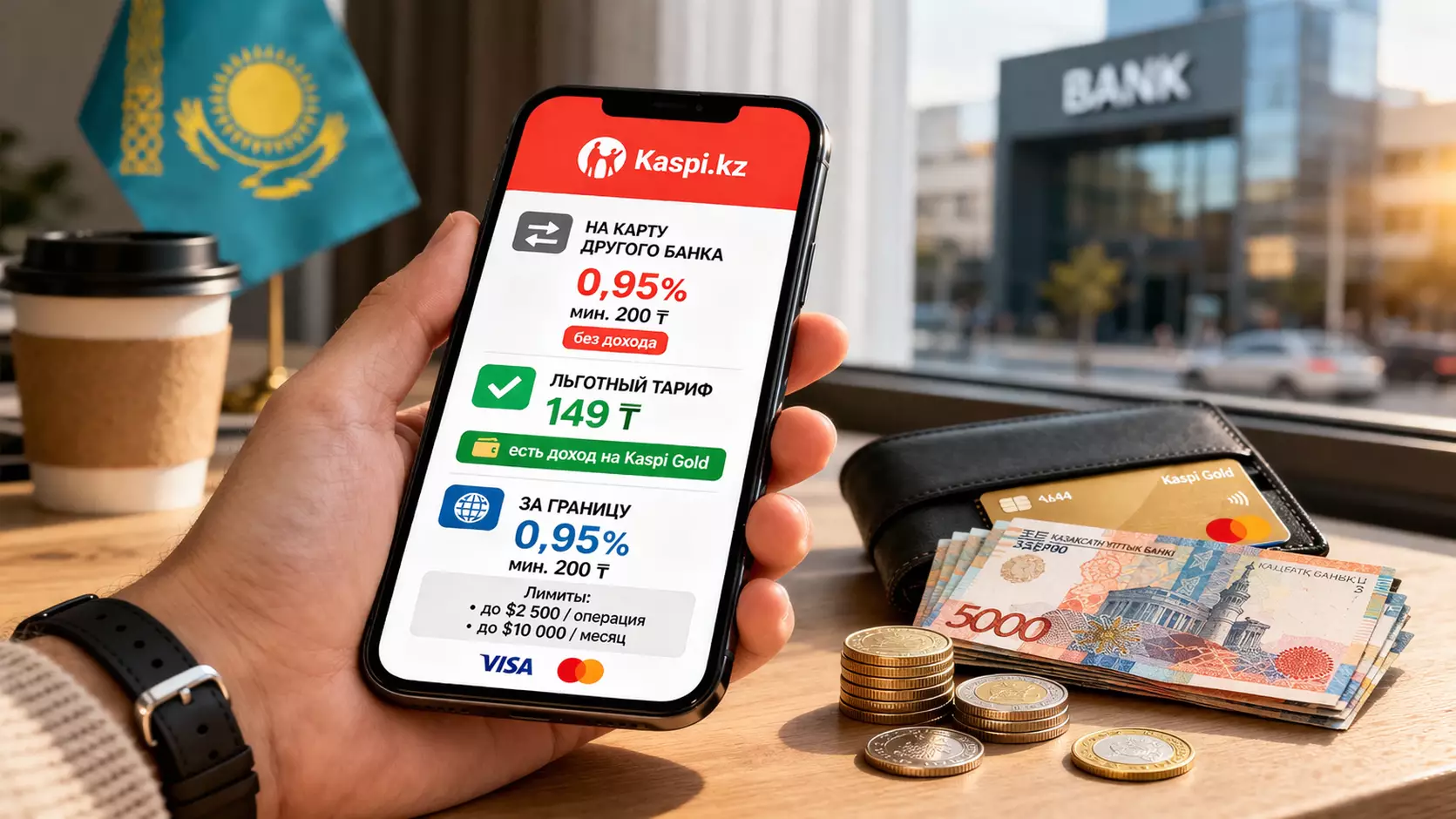 Kaspi.kz басқа банктерге аударым шарттарын жаңартты