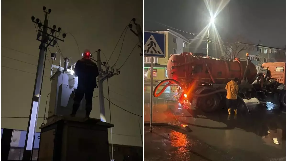 Атырау жаңбырдан кейін жарықсыз қалды